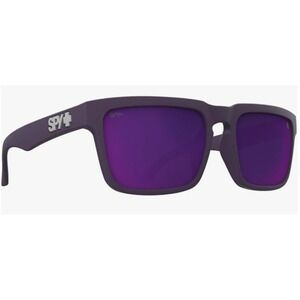 New Spy Helm Sunglasses Matte Plum Frame Happy Lens Purple Mirror 57-18-140